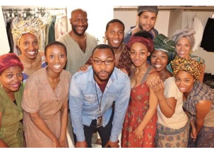 Tomike Ogugua with the Julius Caesar Forum cast
