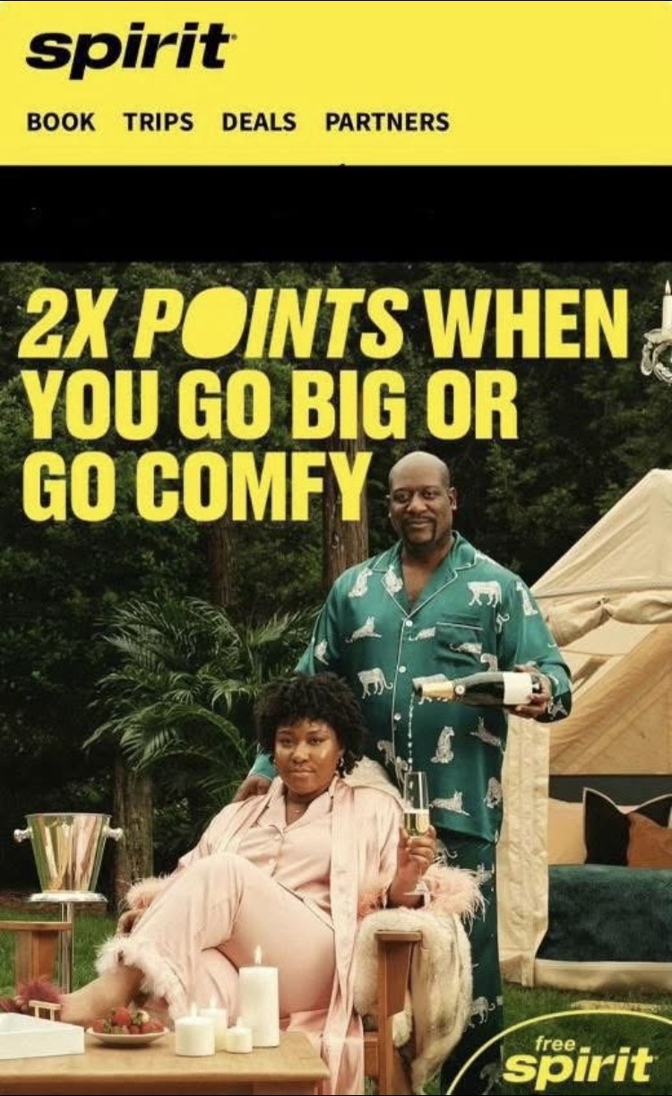 Spirit Airlines campaign featuring Tomike Ogugua